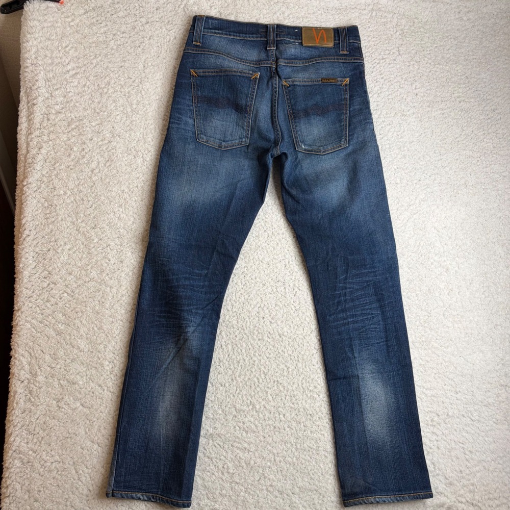 Nudie Jeans Co Slacker Jack Dark Organic US Jeans 31x34 (30x29) Blue Denim Mens